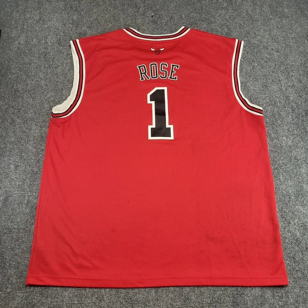 Chicago Bulls Adidas Derrick Rose #1 NBA Red Swingman Jersey Size XX-Large (2XL)